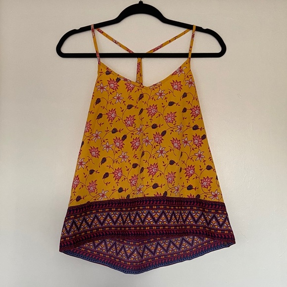 Hollister Tops - Hollister yellow floral tank top